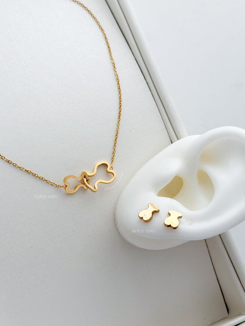 Conjunto osito / aretes + collar