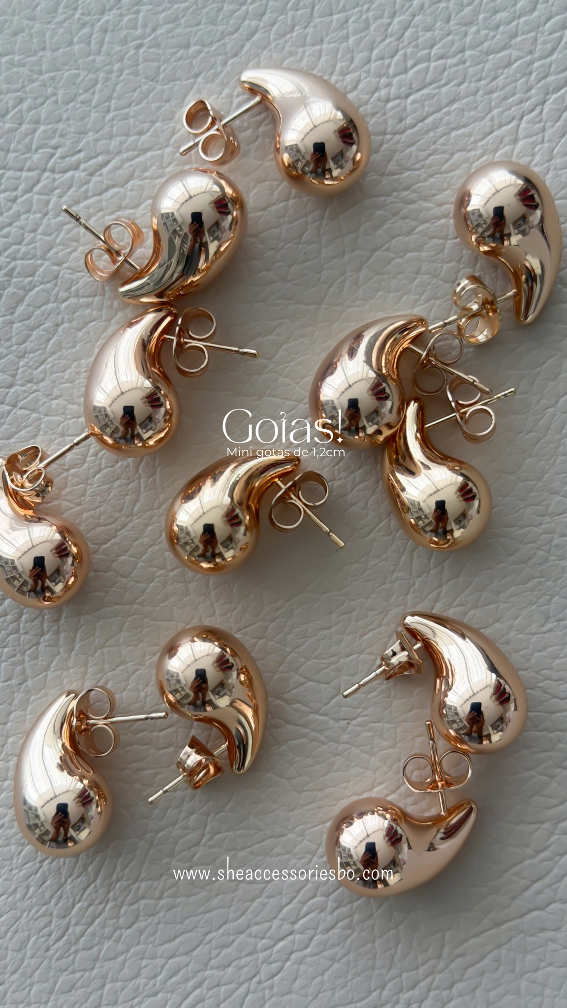 Gotas 1,2cm en rose gold
