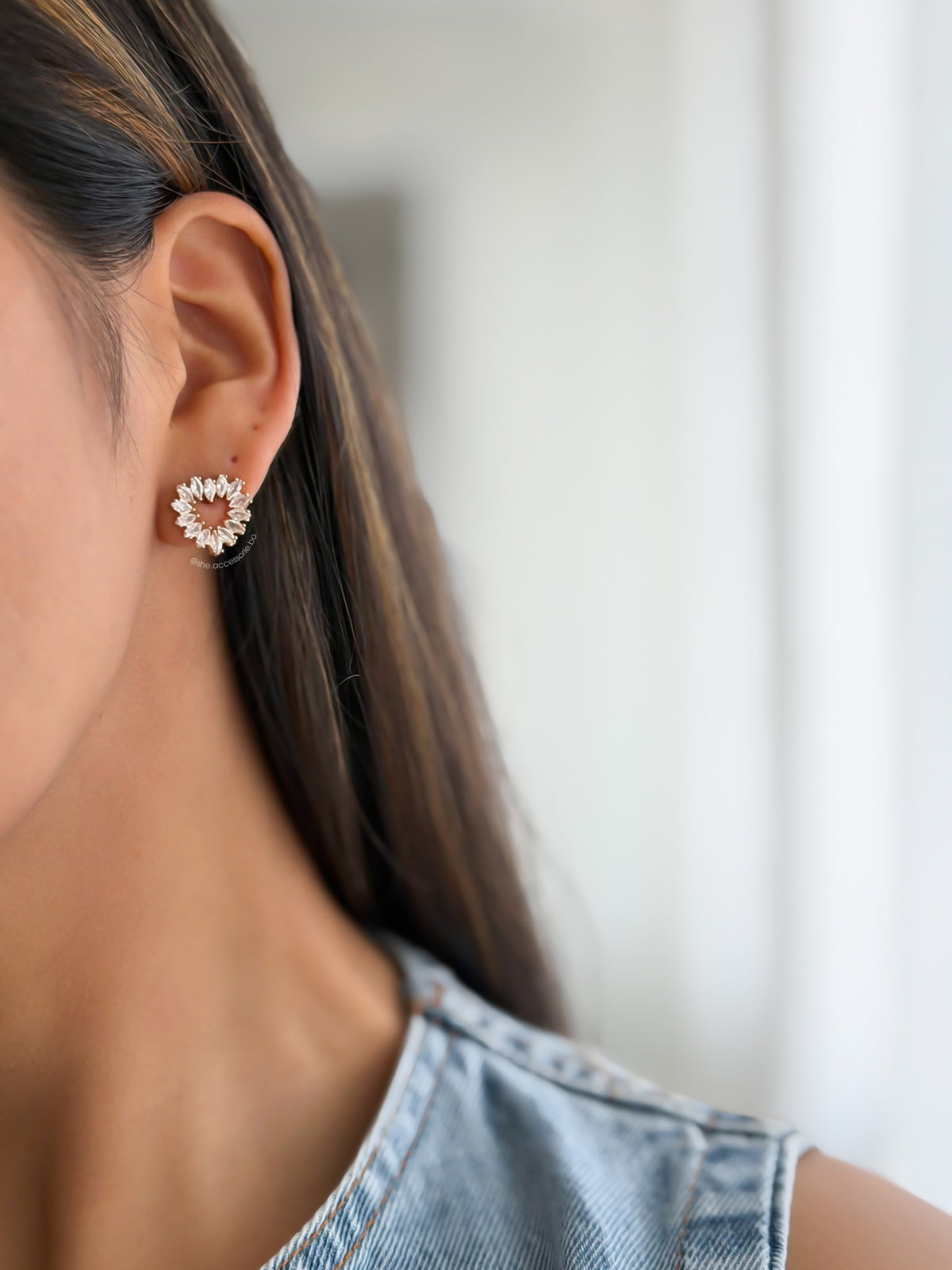 Aretes corazón zirconia