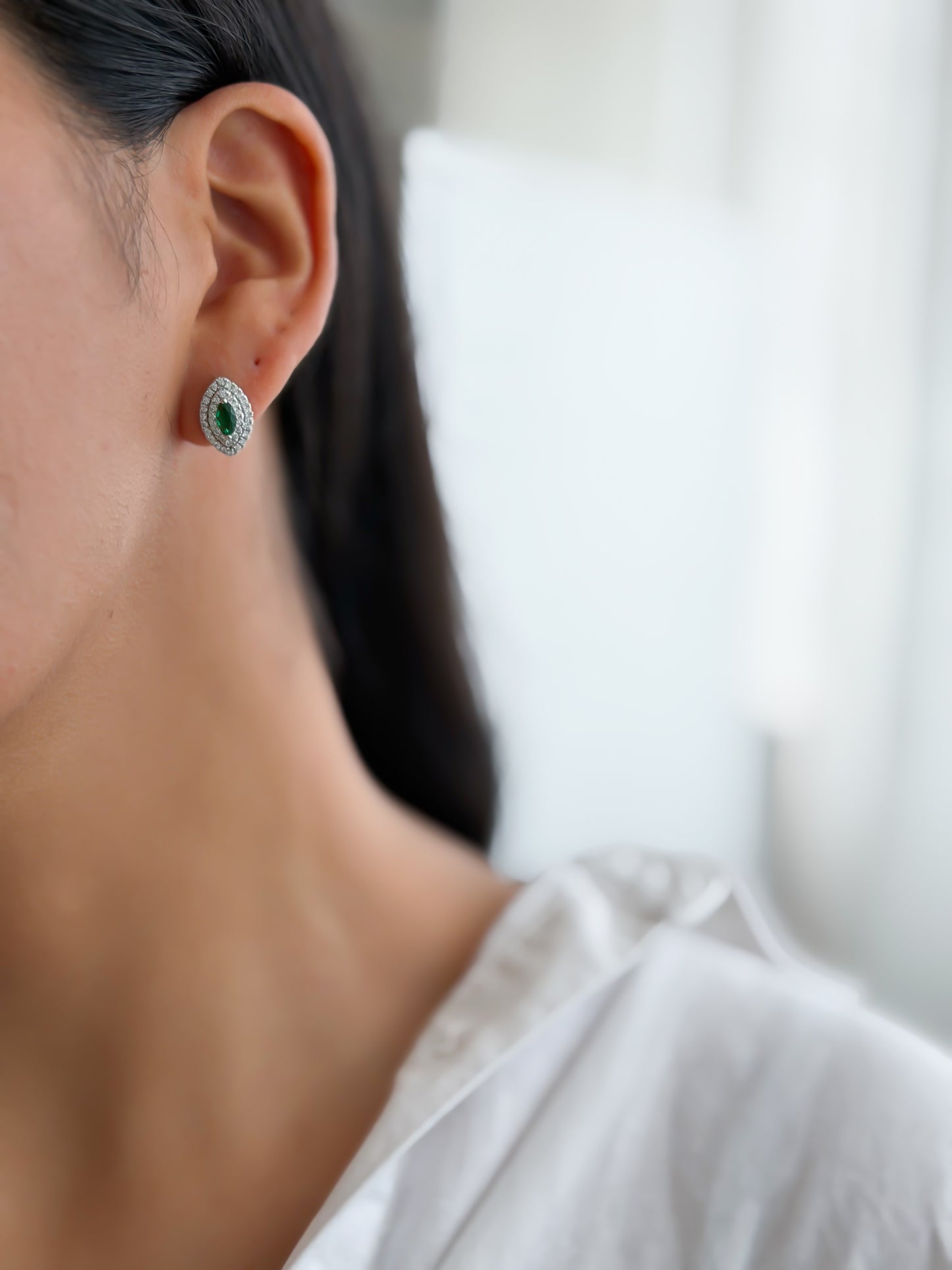 Aretes ovalados verde