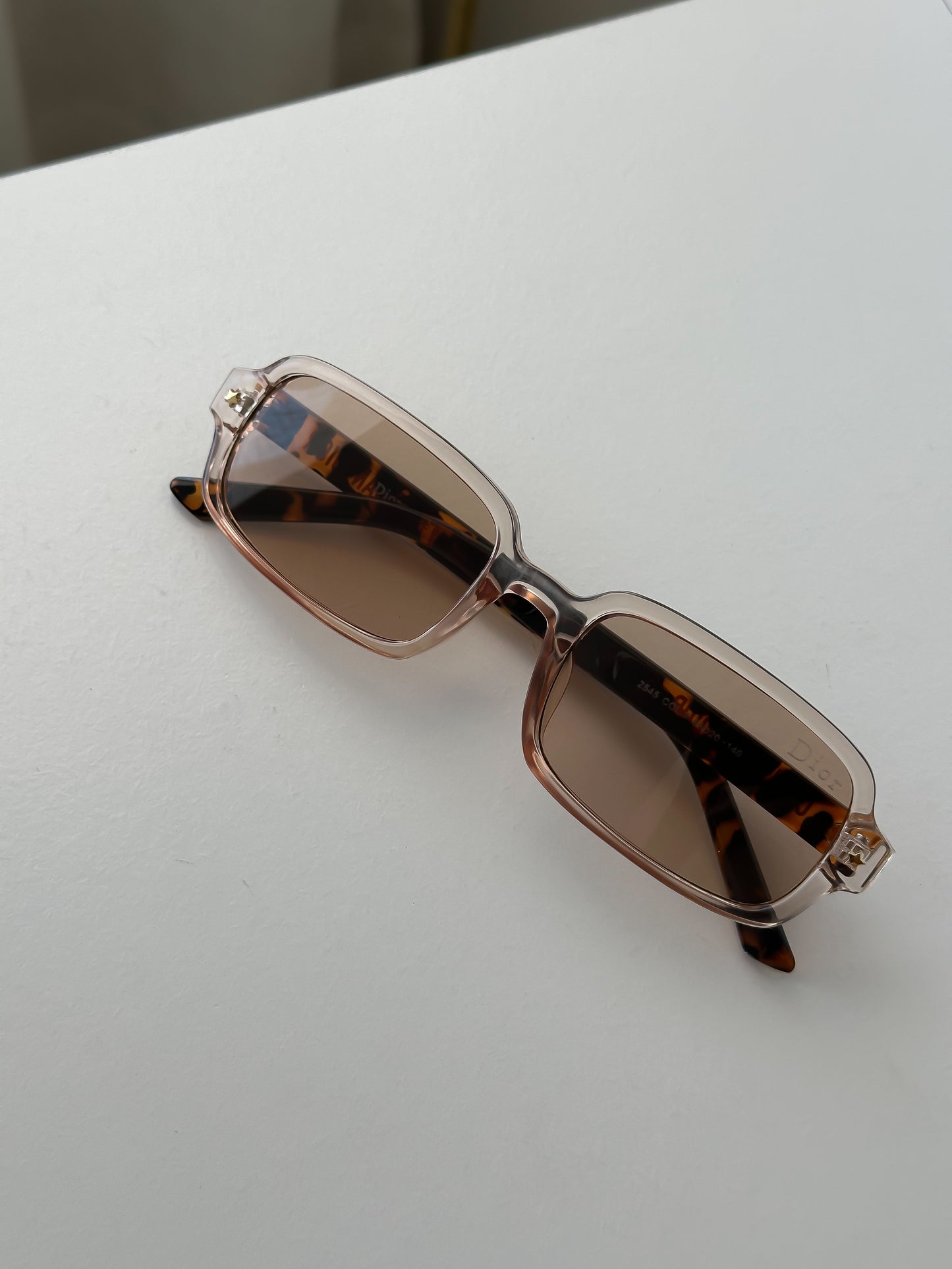 Café claro + montura beige transparente
