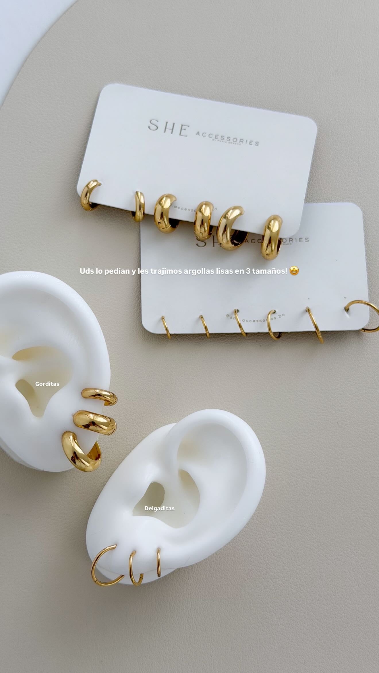 Set de argollas lisas c/pack