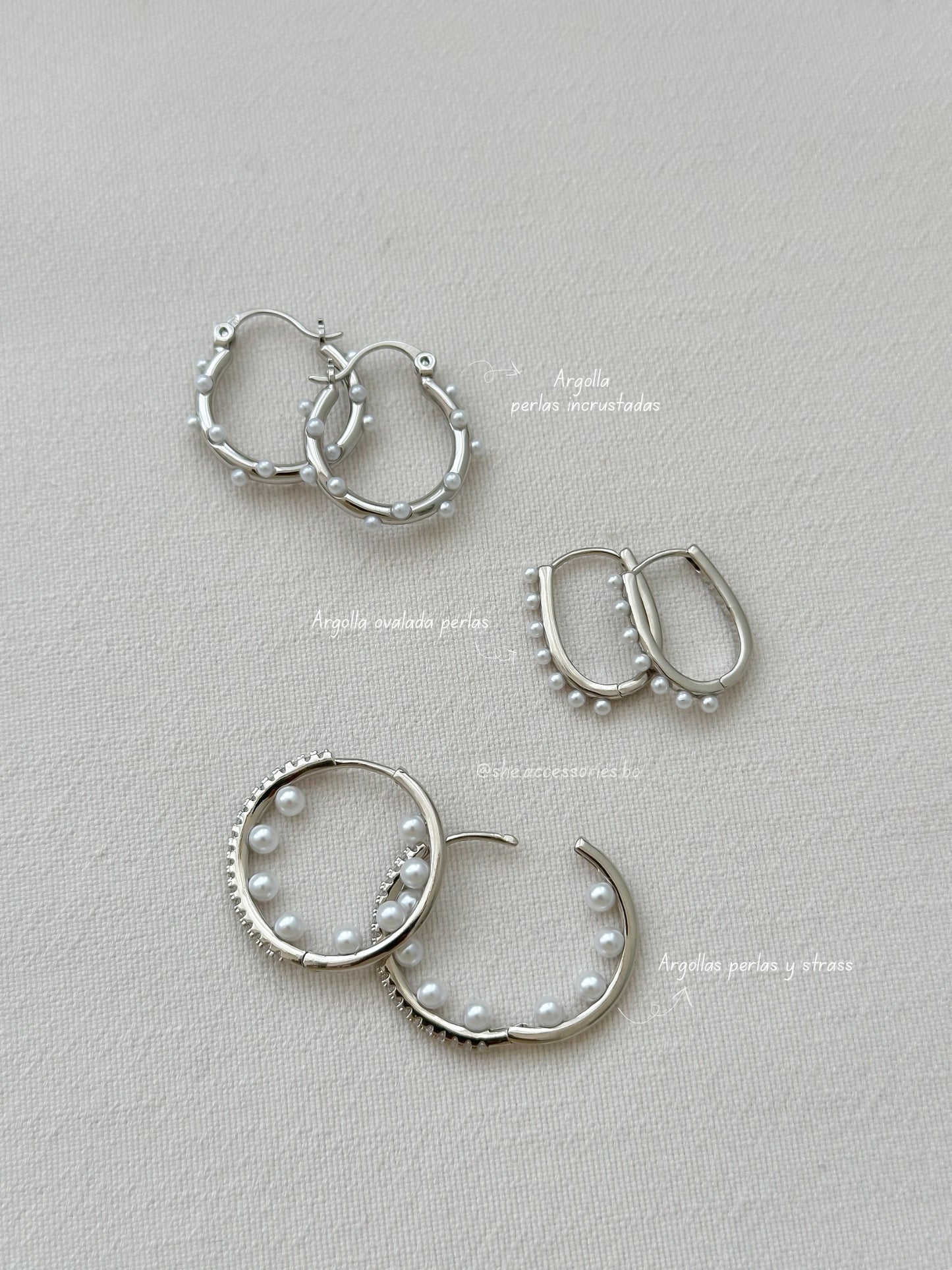Argollas con perlas C/p