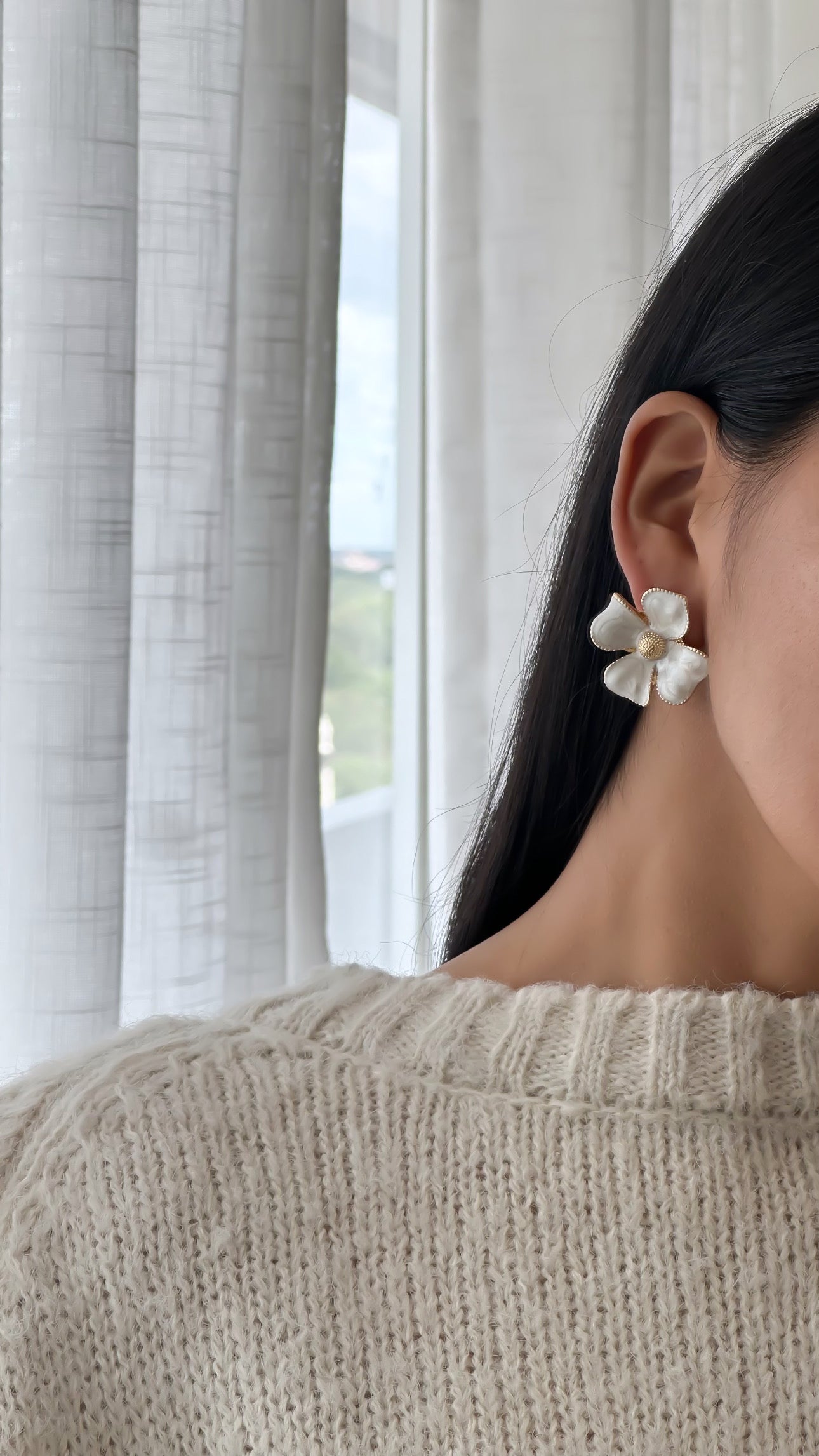 Flor blanca marmolado