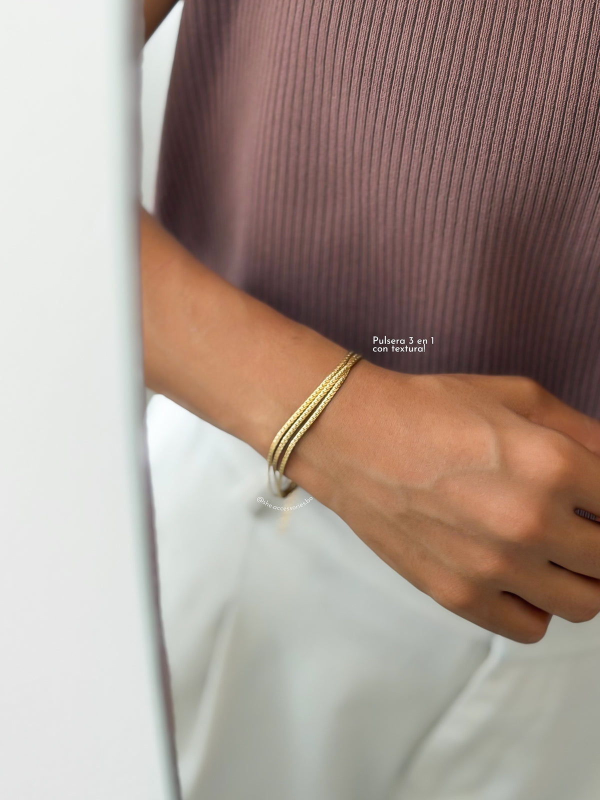 Pulsera triple textura