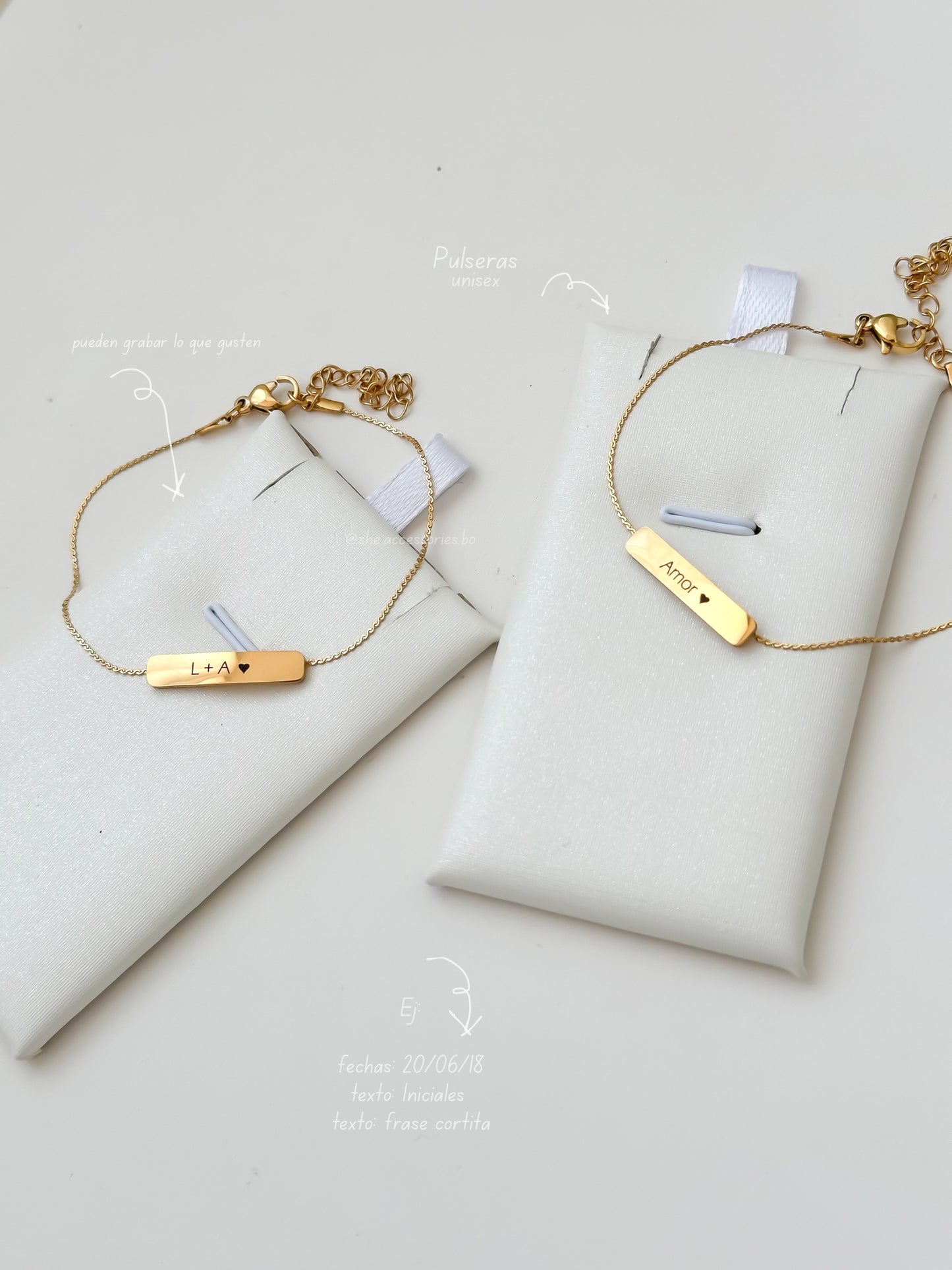 Pulseritas con grabado incluido C/u