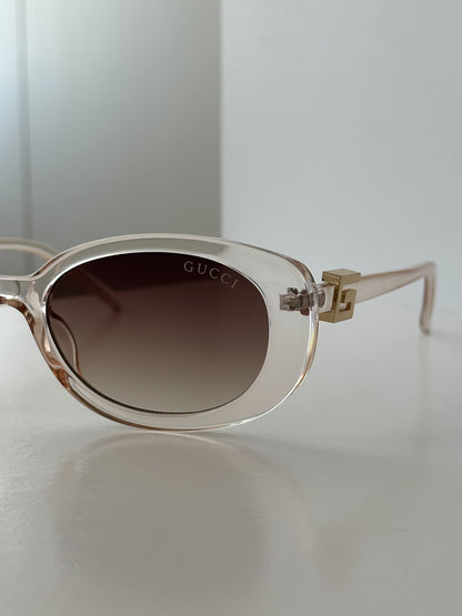 Café degradado + montura beige transparente
