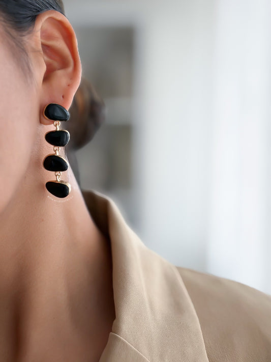 Aretes largos negro