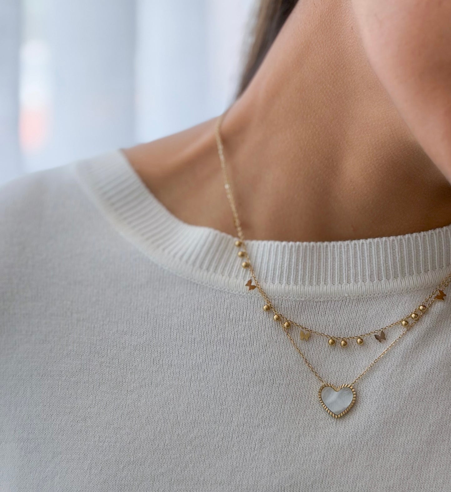 Collar corazón nácar