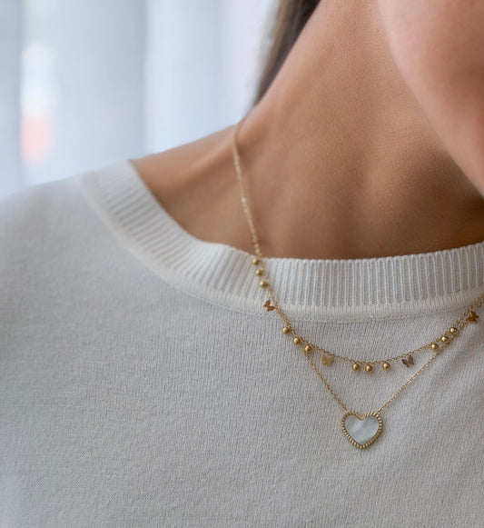 Collar corazón nácar