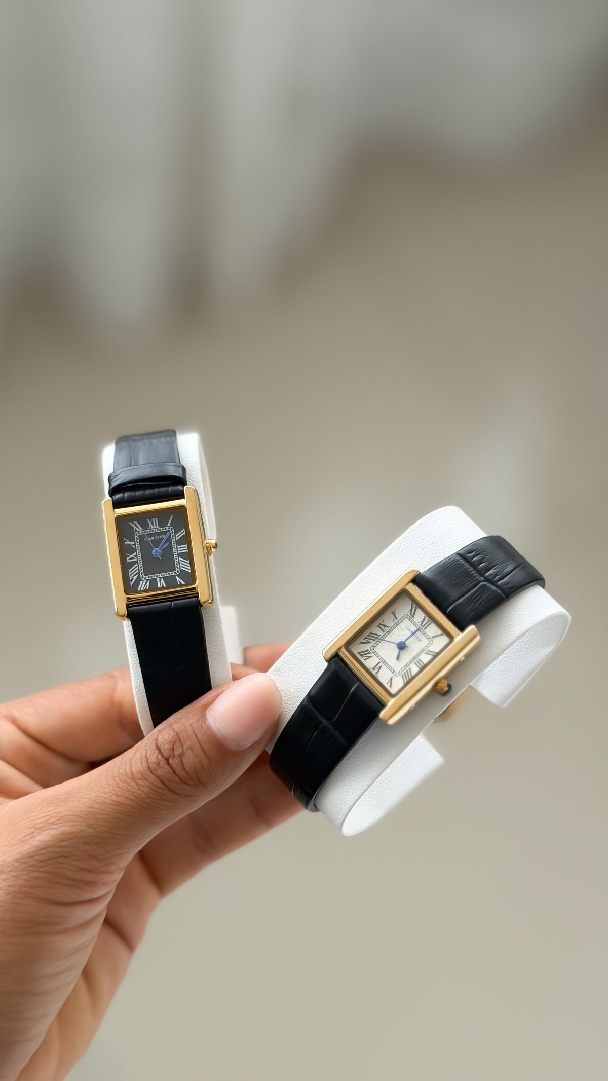 Cartier banda de cuero genuino + stainless steel