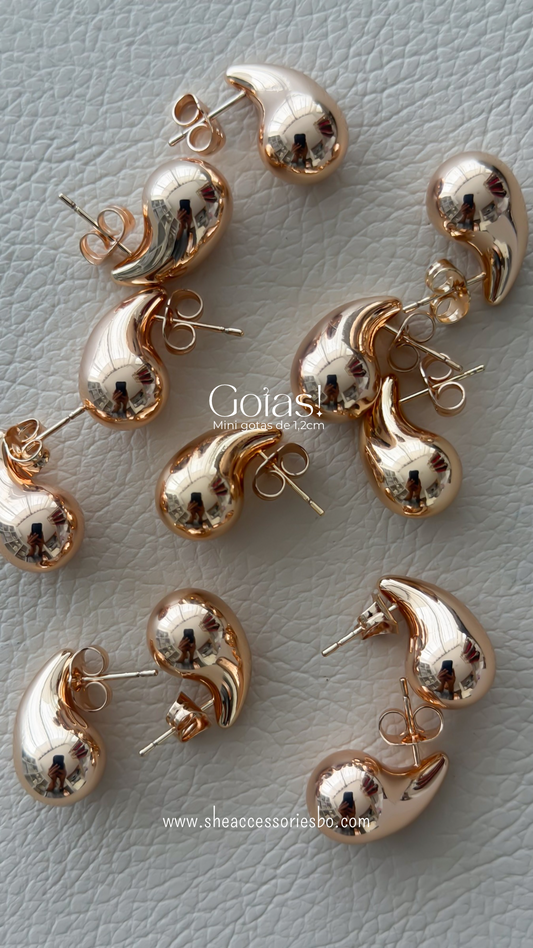 Gotas 1,2cm en rose gold