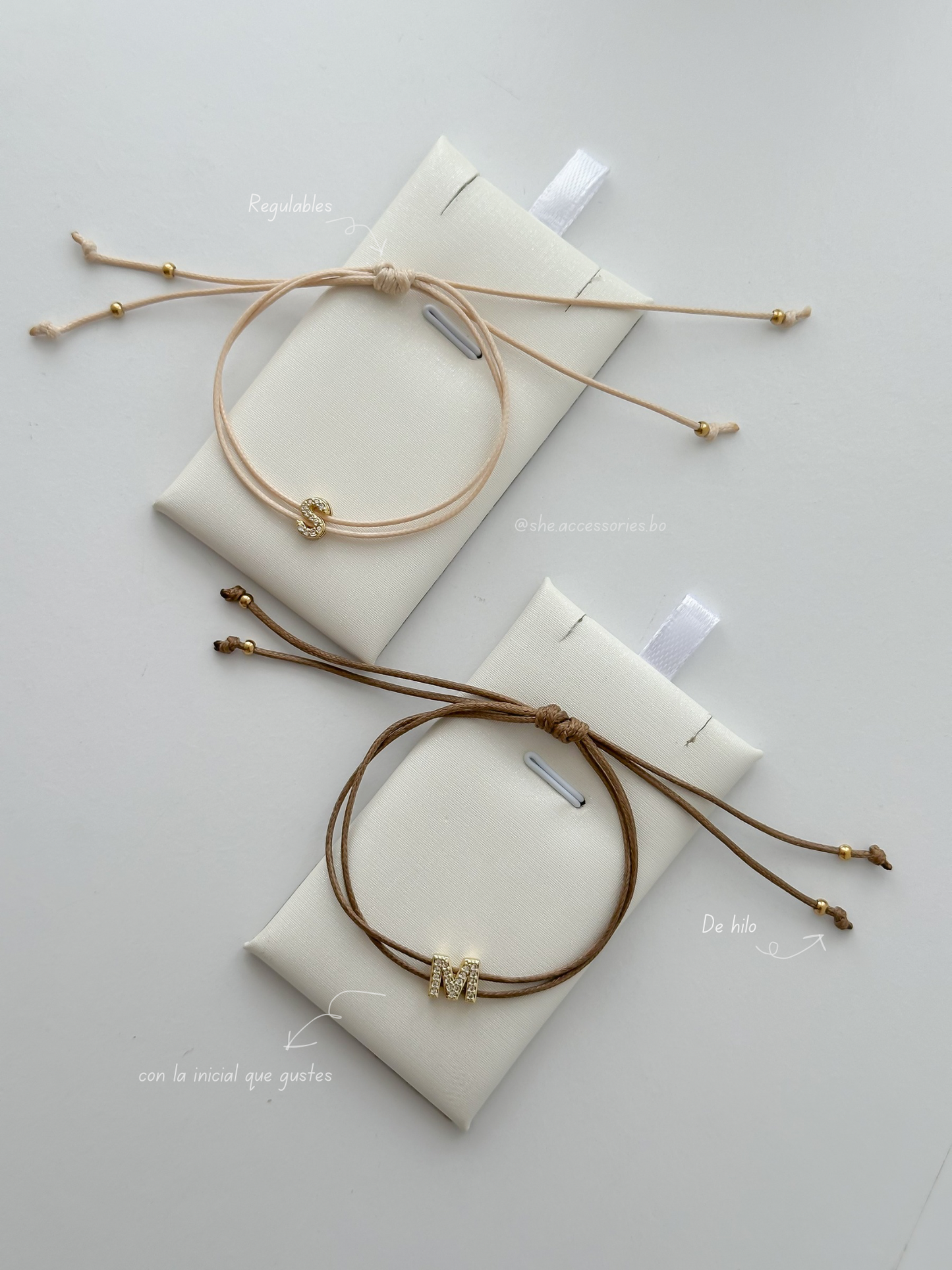 Pulsera regulable con inicial *indicar inicial C/u