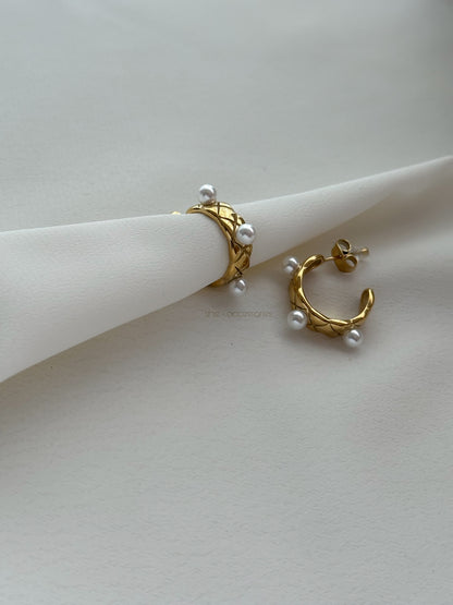 Aretes con 3 perlas