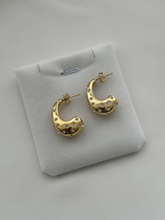 Aretes tipo gotas con brillos