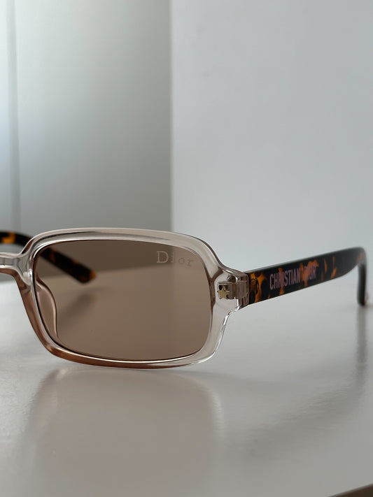 Café claro + montura beige transparente