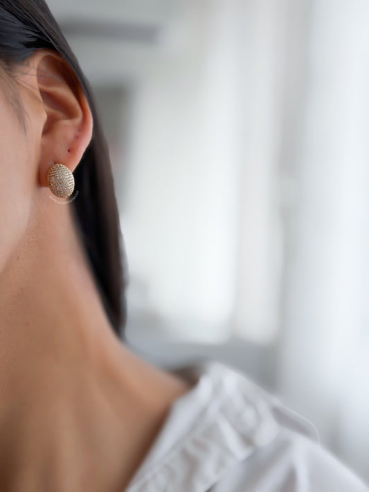 Aretes llenita de strass dorado