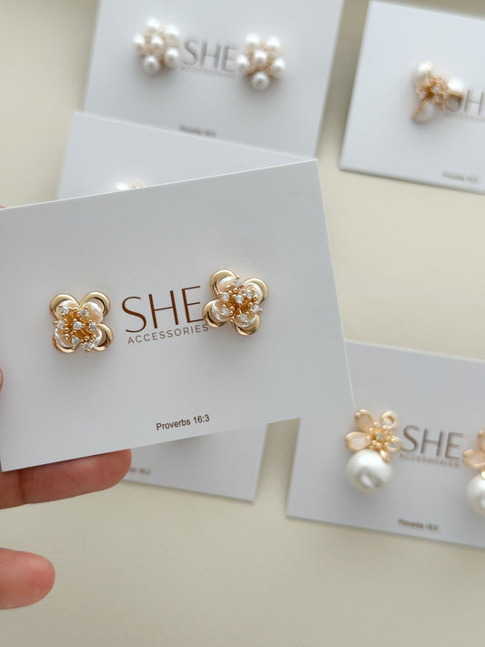 aretes flor