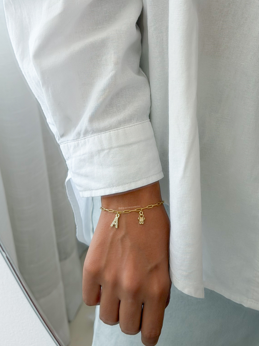 Plateado Pulsera con 2 dijes