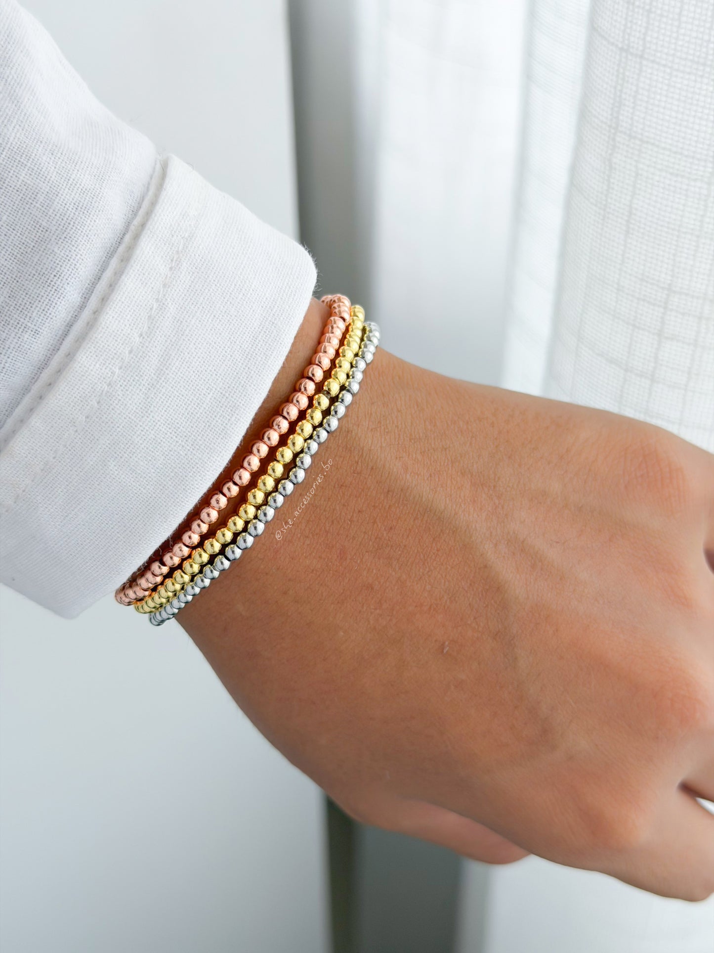 Pulsera trío de colores hilo elástico