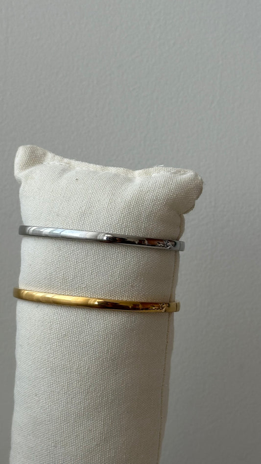 Plateado Brazalete argolla completa c/u