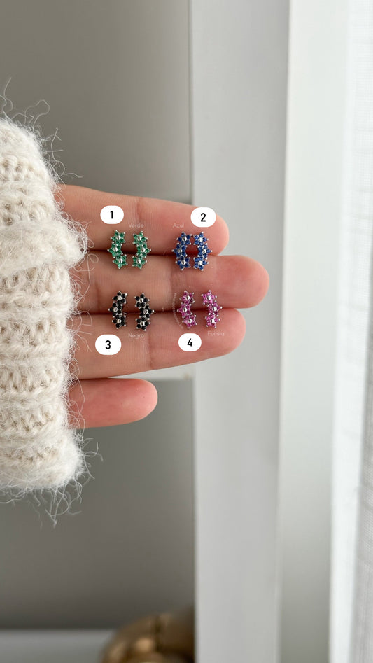 Aretes base plateado C/p