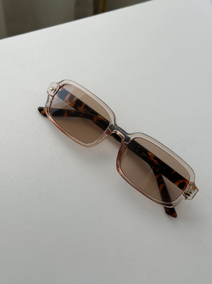 Café claro + montura beige transparente