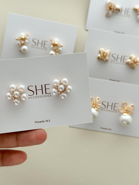 aretes flor perl