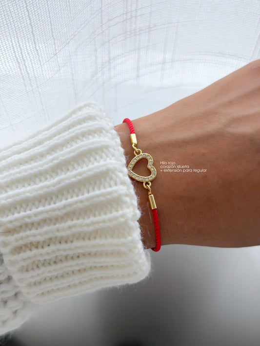 Pulsera roja corazón