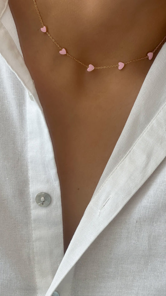 Corazones rosa
