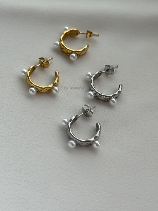 Aretes con 3 perlas