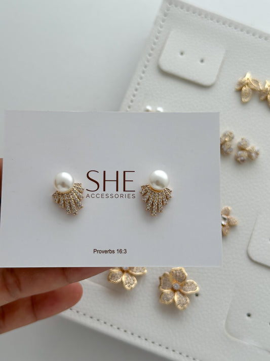 aretes perla línea