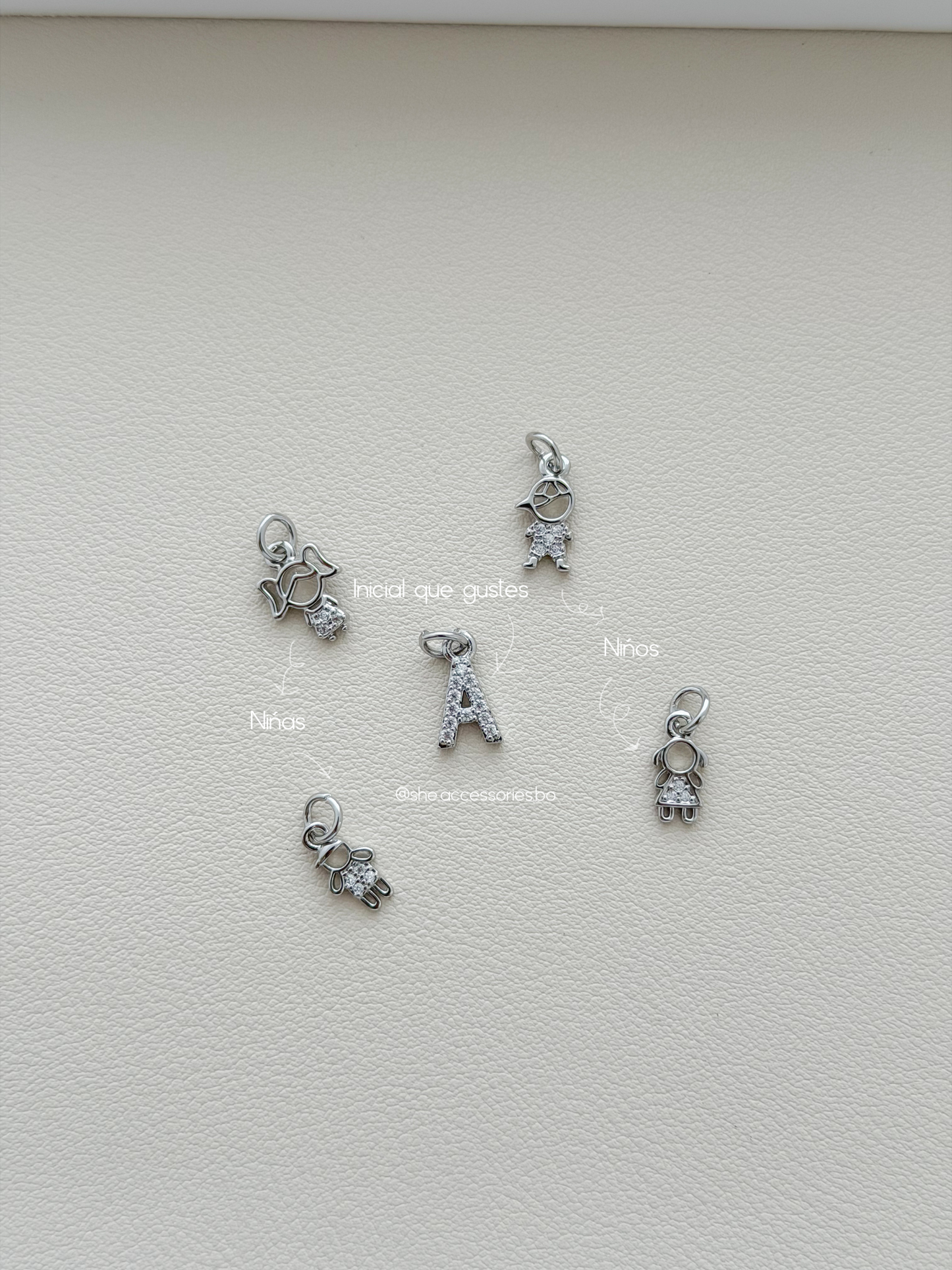 Plateado Pulsera con 2 dijes