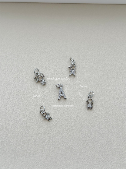 Plateado Pulsera con 2 dijes