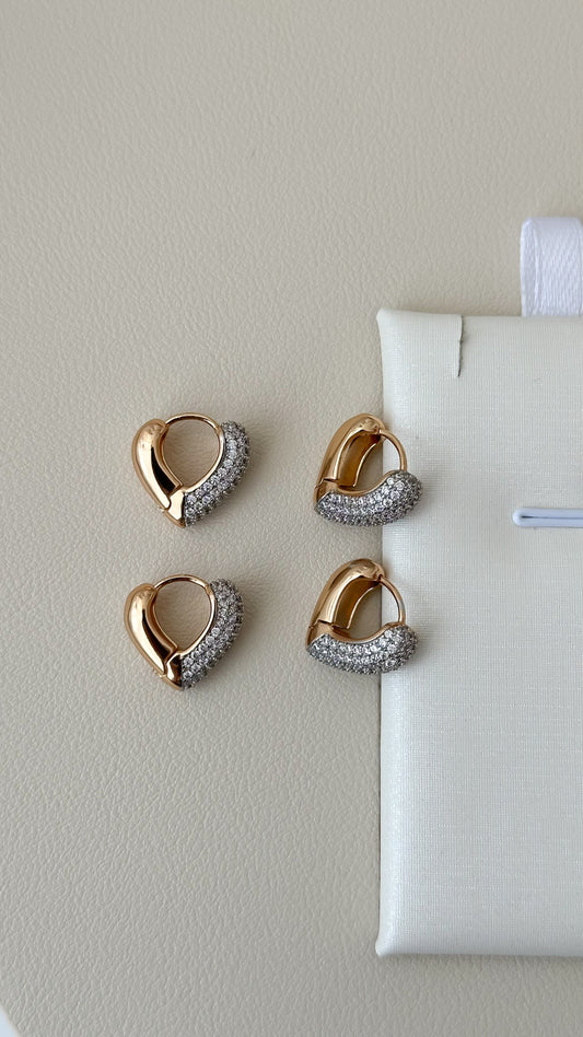 Aretes con stras bicolor