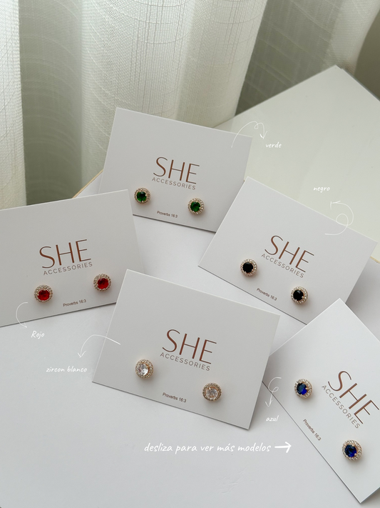 Aretes Topitos de color