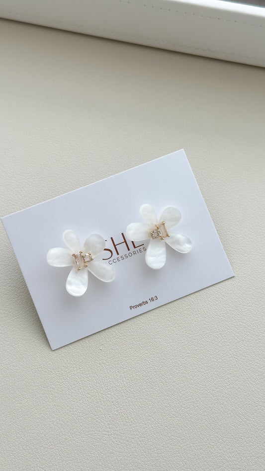 aretes flor y zircon