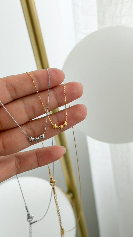 Cadenita corazón triple c/u