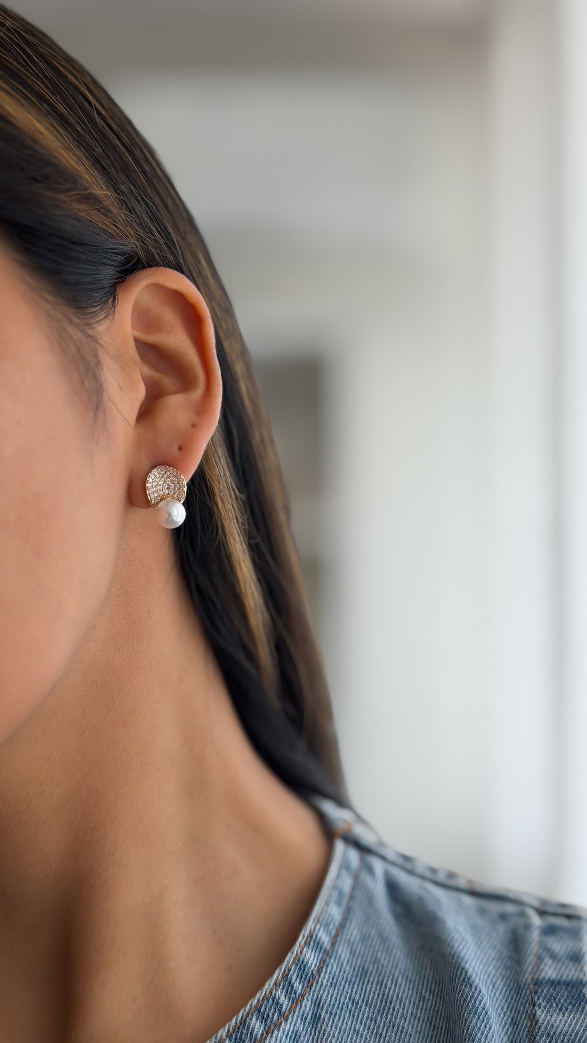 Aretes pequeño perla