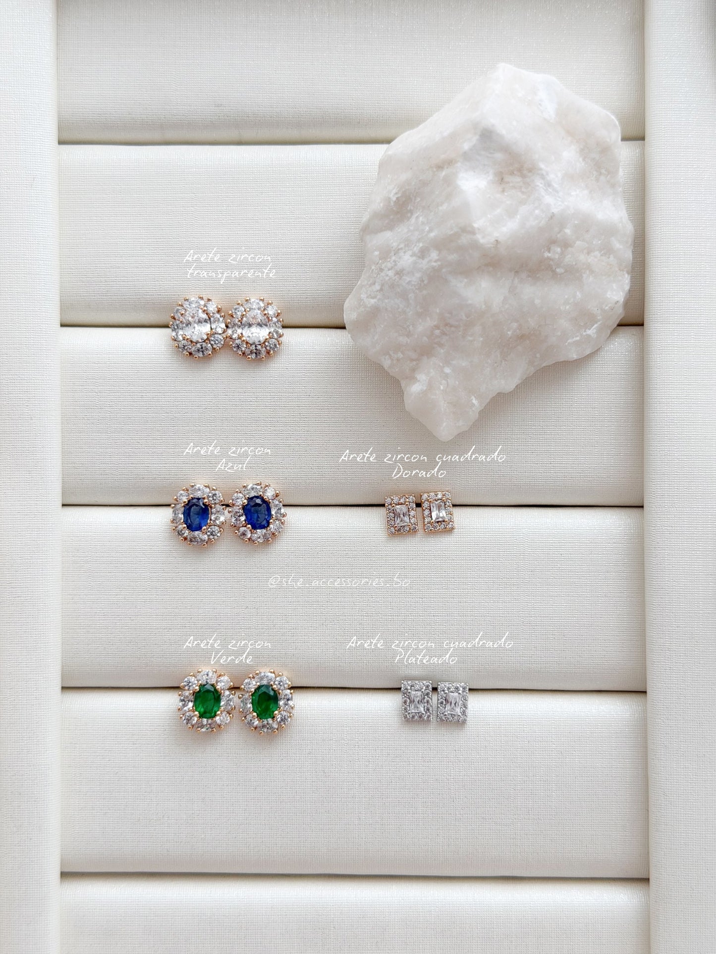 Arete rectangular plateado