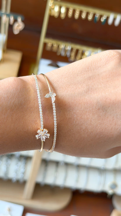 Brazalete doble plateado y dorado